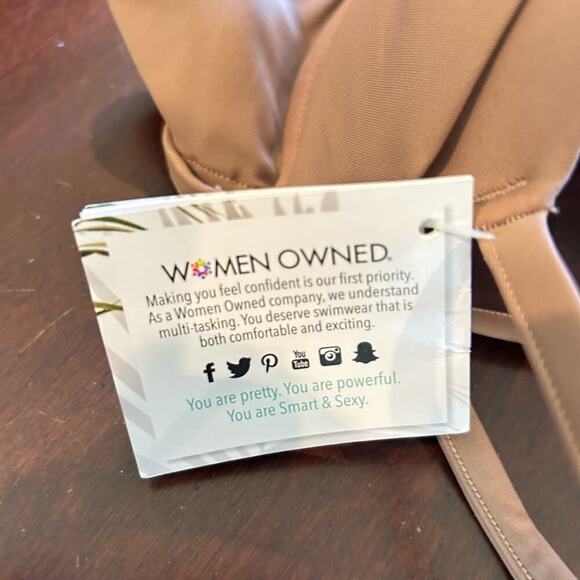 Smart‎ & Sexy Bikini Top Womens 32A Brown Convertible Push-Up Bikini Top NEW - Picture 3 of 6